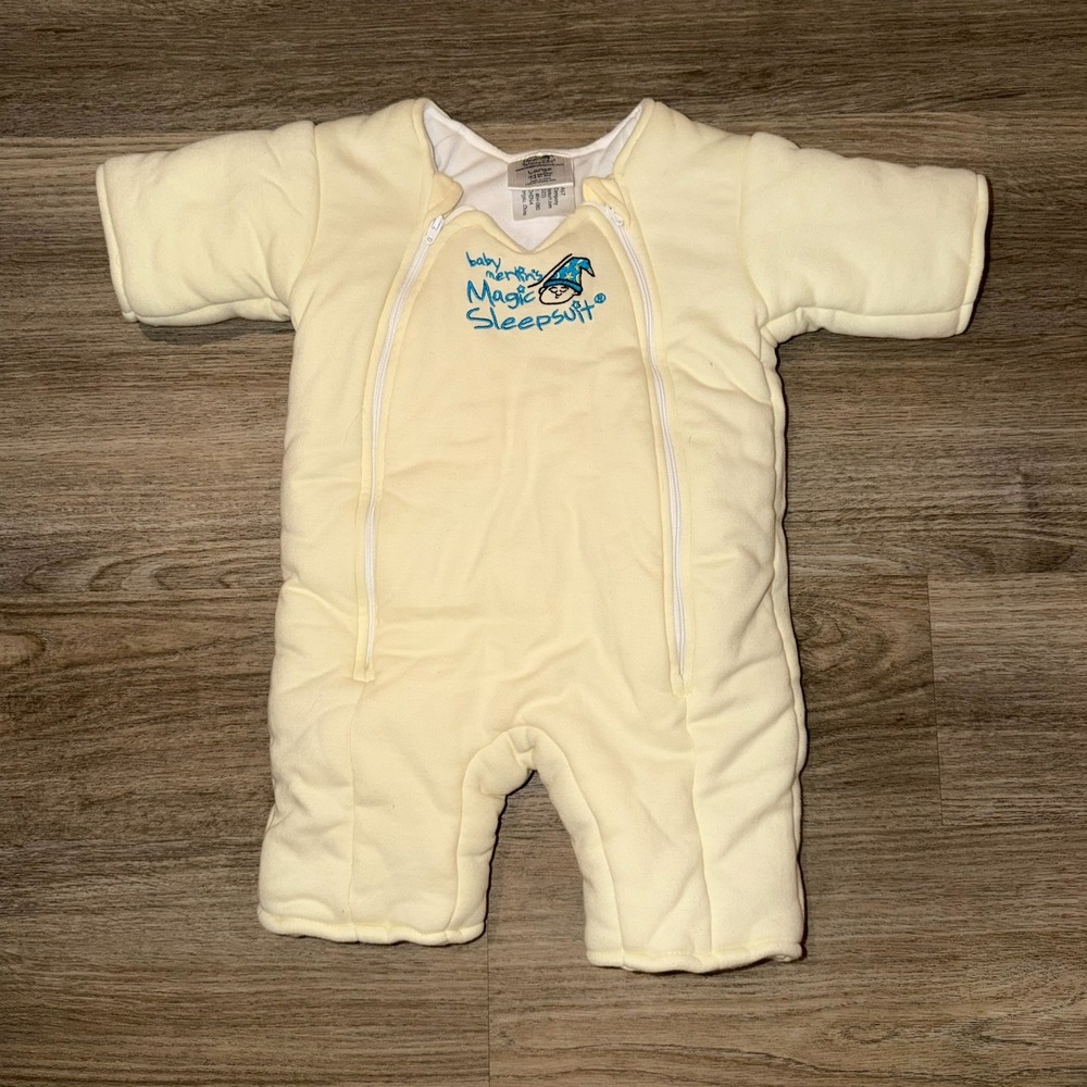 Baby Merlin's Magic Sleepsuit Cream Cotton Large 6-9 Months 18-21 lbs MSSC-CL